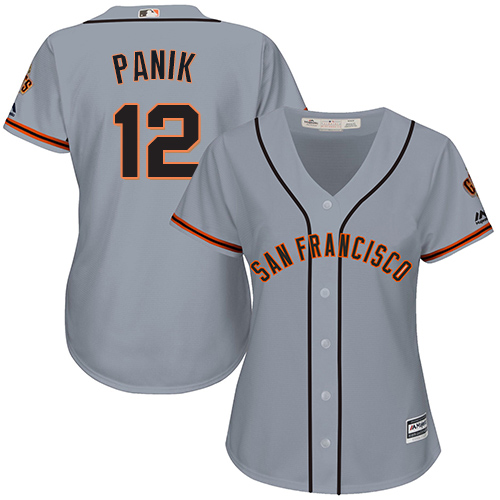 Women's Majestic San Francisco Giants #12 Joe Panik Authentic Grey Road Cool Base MLB Jersey