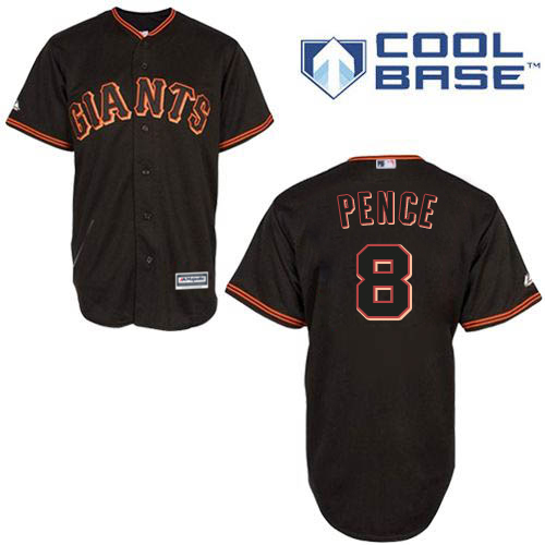 Men's Majestic San Francisco Giants #8 Hunter Pence Authentic Black New Cool Base MLB Jersey