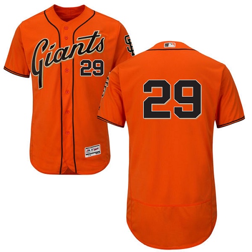 Men's Majestic San Francisco Giants #29 Jeff Samardzija Authentic Orange Alternate Cool Base MLB Jersey