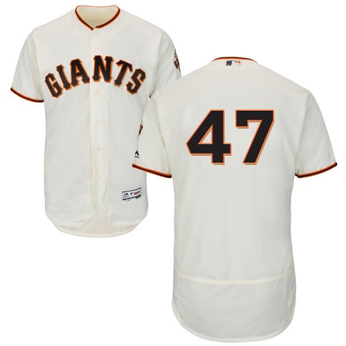 Men's Majestic San Francisco Giants #47 Johnny Cueto Authentic Cream Home Cool Base MLB Jersey