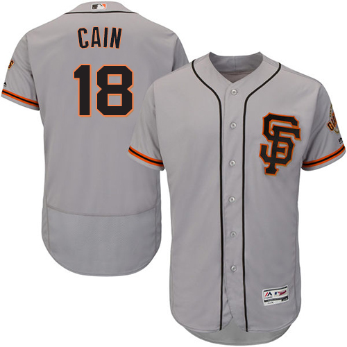Men's Majestic San Francisco Giants #18 Matt Cain Gray Flexbase Authentic Collection MLB Jersey