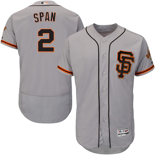 Men's Majestic San Francisco Giants #2 Denard Span Gray Flexbase Authentic Collection MLB Jersey