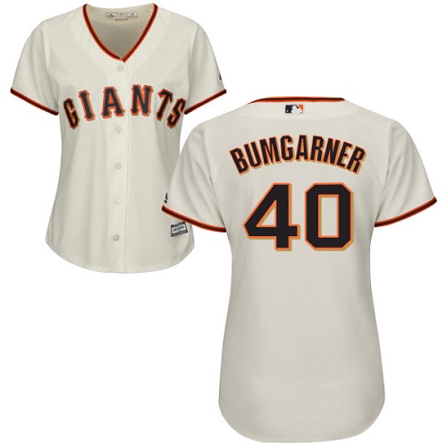 Women's Majestic San Francisco Giants #40 Madison Bumgarner Authentic Cream Home Cool Base MLB Jersey