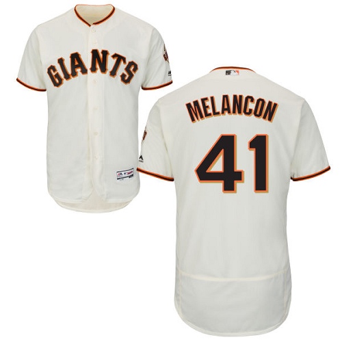 Men's Majestic San Francisco Giants #41 Mark Melancon Cream Flexbase Authentic Collection MLB Jersey