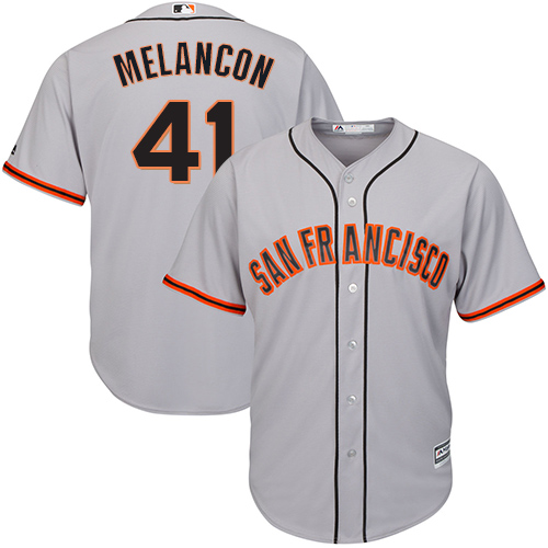 Men's Majestic San Francisco Giants #41 Mark Melancon Replica Grey Road Cool Base MLB Jersey