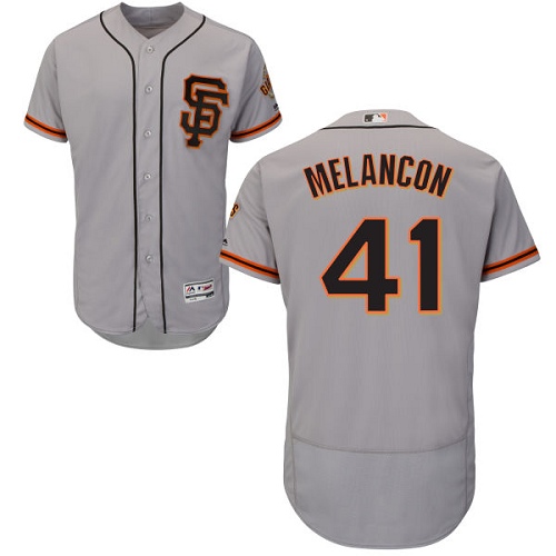 Men's Majestic San Francisco Giants #41 Mark Melancon Gray Flexbase Authentic Collection MLB Jersey