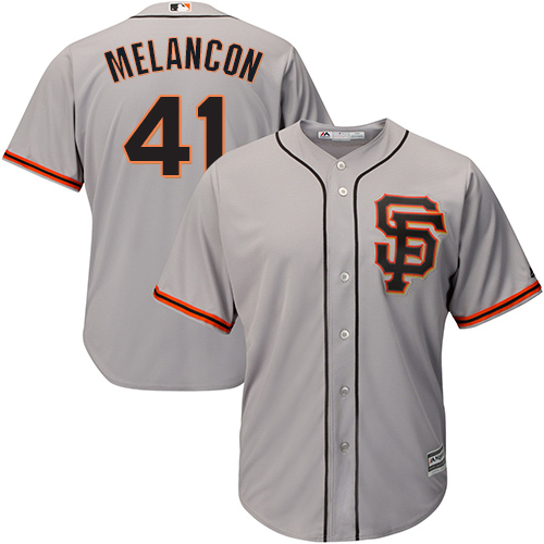 Men's Majestic San Francisco Giants #41 Mark Melancon Replica Grey Road 2 Cool Base MLB Jersey