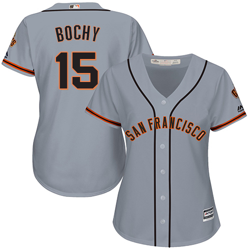 Women's Majestic San Francisco Giants #15 Bruce Bochy Replica Grey Road Cool Base MLB Jersey