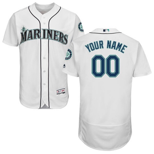 Men's Majestic Seattle Mariners Customized Authentic White Home Cool Base MLB Jersey