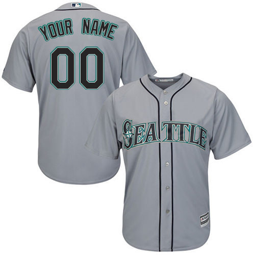 Youth Majestic Seattle Mariners Customized Authentic Grey Road Cool Base MLB Jersey