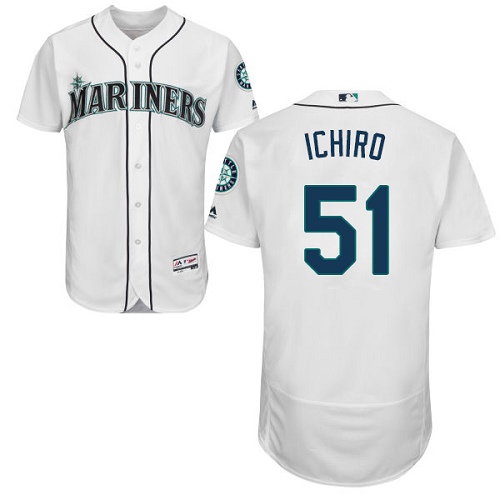 Men's Majestic Seattle Mariners #51 Ichiro Suzuki Authentic White Home Cool Base MLB Jersey