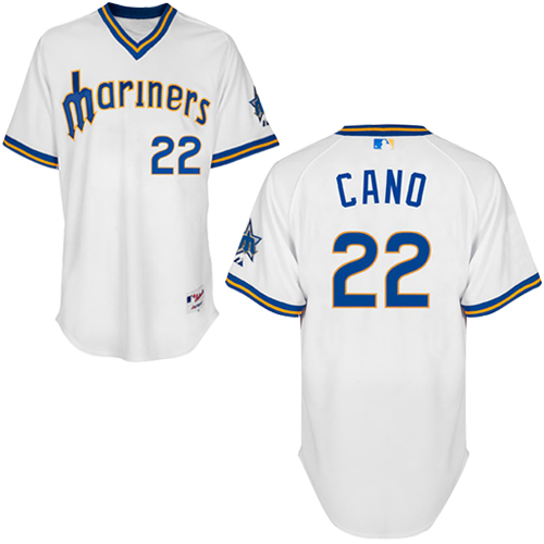 Men's Majestic Seattle Mariners #22 Robinson Cano Authentic White 1979 Turn Back The Clock MLB Jersey
