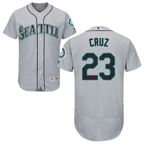 Men's Majestic Seattle Mariners #23 Nelson Cruz Authentic Grey Road Cool Base MLB Jersey
