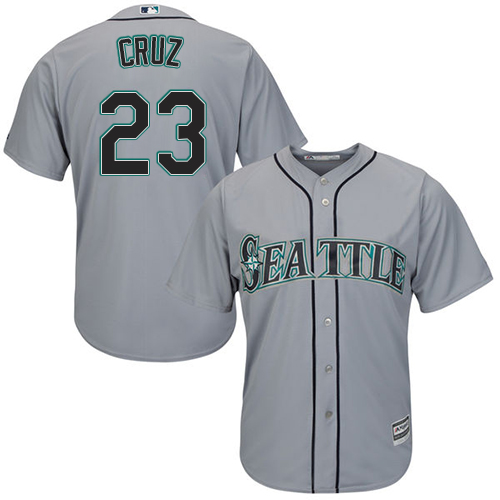 Men's Majestic Seattle Mariners #23 Nelson Cruz Replica Grey Road Cool Base MLB Jersey