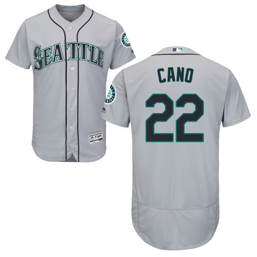 Men's Majestic Seattle Mariners #22 Robinson Cano Grey Flexbase Authentic Collection MLB Jersey