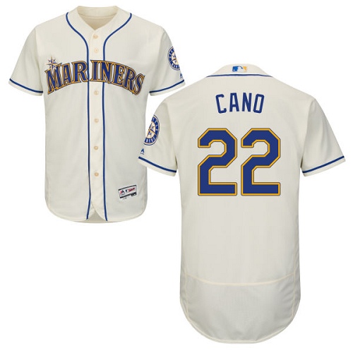 Men's Majestic Seattle Mariners #22 Robinson Cano Cream Flexbase Authentic Collection MLB Jersey