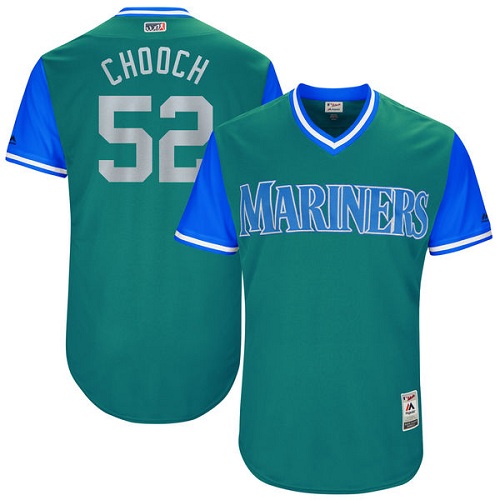 Men's Majestic Seattle Mariners #52 Carlos Ruiz "Chooch" Authentic Aqua 2017 Players Weekend MLB Jersey