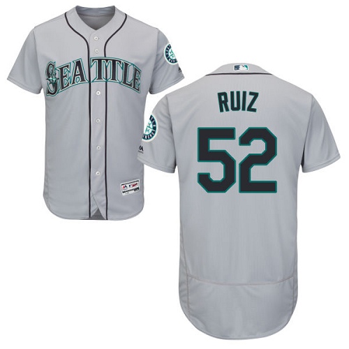 Men's Majestic Seattle Mariners #52 Carlos Ruiz Grey Flexbase Authentic Collection MLB Jersey