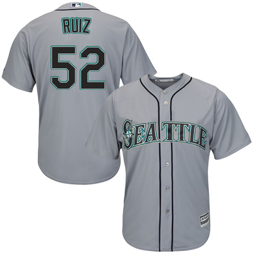 Men's Majestic Seattle Mariners #52 Carlos Ruiz Replica Grey Road Cool Base MLB Jersey