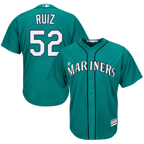 Men's Majestic Seattle Mariners #52 Carlos Ruiz Replica Teal Green Alternate Cool Base MLB Jersey