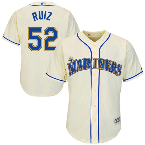 Men's Majestic Seattle Mariners #52 Carlos Ruiz Replica Cream Alternate Cool Base MLB Jersey
