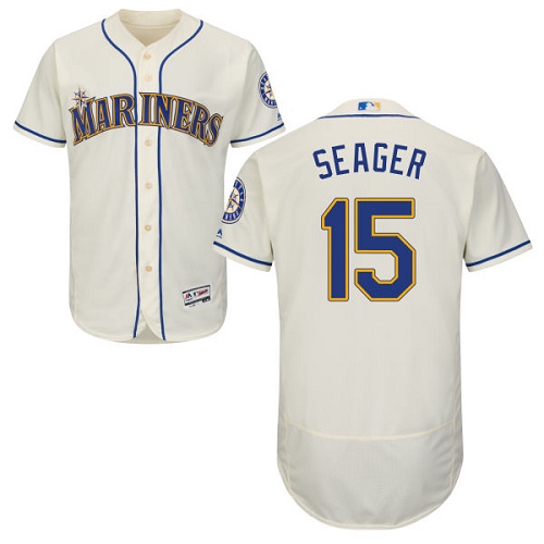 Men's Majestic Seattle Mariners #15 Kyle Seager Cream Flexbase Authentic Collection MLB Jersey