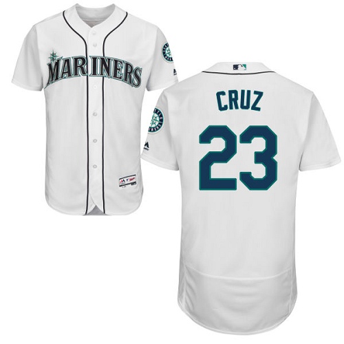 Men's Majestic Seattle Mariners #23 Nelson Cruz White Flexbase Authentic Collection MLB Jersey