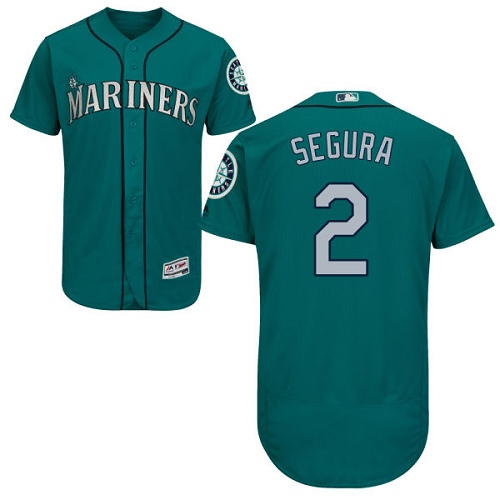 Men's Majestic Seattle Mariners #2 Jean Segura Teal Green Flexbase Authentic Collection MLB Jersey