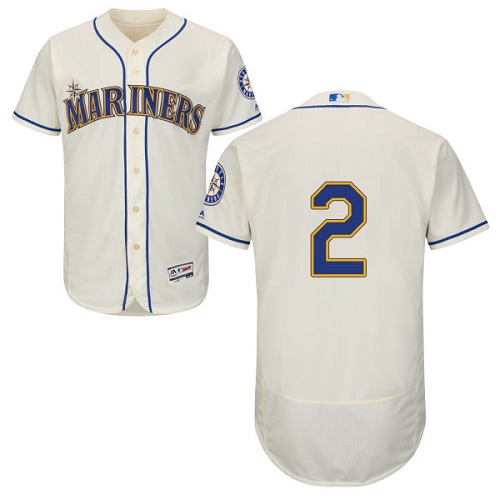 Men's Majestic Seattle Mariners #2 Jean Segura Cream Flexbase Authentic Collection MLB Jersey