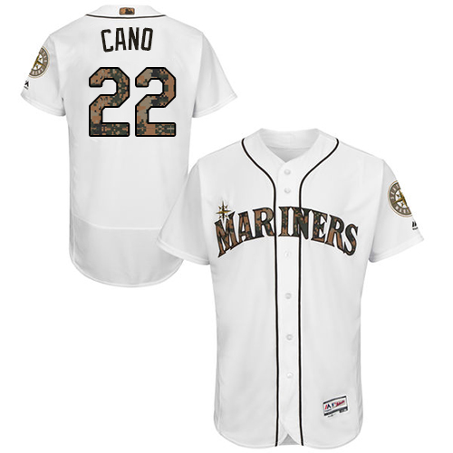 Men's Majestic Seattle Mariners #22 Robinson Cano Authentic White 2016 Memorial Day Fashion Flex Base MLB Jersey