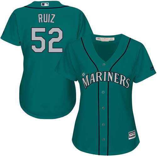 Women's Majestic Seattle Mariners #52 Carlos Ruiz Replica Teal Green Alternate Cool Base MLB Jersey
