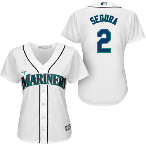 Women's Majestic Seattle Mariners #2 Jean Segura Authentic White Home Cool Base MLB Jersey