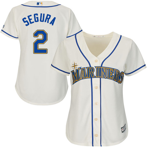 Women's Majestic Seattle Mariners #2 Jean Segura Authentic Cream Alternate Cool Base MLB Jersey