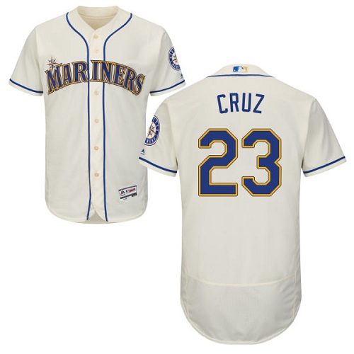 Men's Majestic Seattle Mariners #23 Nelson Cruz Authentic Cream Alternate Cool Base MLB Jersey