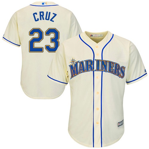 Youth Majestic Seattle Mariners #23 Nelson Cruz Replica Cream Alternate Cool Base MLB Jersey