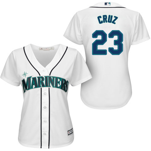 Women's Majestic Seattle Mariners #23 Nelson Cruz Replica White Home Cool Base MLB Jersey