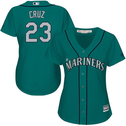 Women's Majestic Seattle Mariners #23 Nelson Cruz Authentic Teal Green Alternate Cool Base MLB Jersey