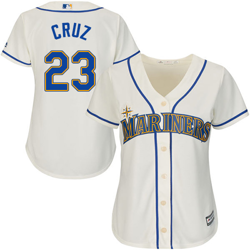Women's Majestic Seattle Mariners #23 Nelson Cruz Replica Cream Alternate Cool Base MLB Jersey