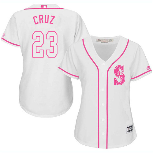 Women's Majestic Seattle Mariners #23 Nelson Cruz Authentic White Fashion Cool Base MLB Jersey