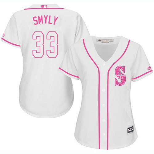 Women's Majestic Seattle Mariners #33 Drew Smyly Authentic White Fashion Cool Base MLB Jersey
