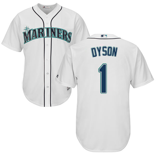 Youth Majestic Seattle Mariners #1 Jarrod Dyson Authentic White Home Cool Base MLB Jersey