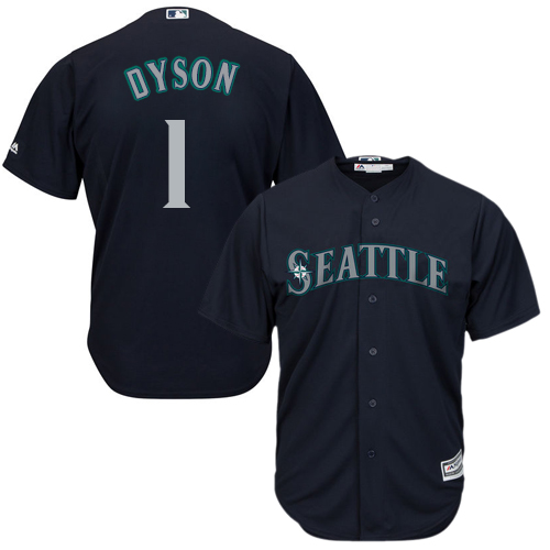 Youth Majestic Seattle Mariners #1 Jarrod Dyson Authentic Navy Blue Alternate 2 Cool Base MLB Jersey