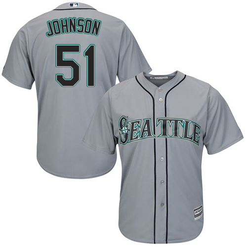 Youth Majestic Seattle Mariners #51 Randy Johnson Authentic Grey Road Cool Base MLB Jersey
