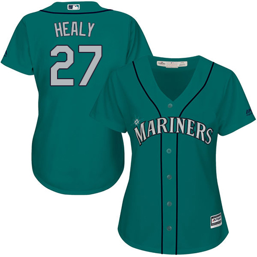 Women's Majestic Seattle Mariners #33 Drew Smyly Authentic Teal Green Alternate Cool Base MLB Jersey