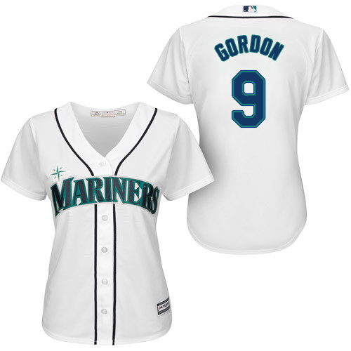 Women's Majestic Seattle Mariners #10 Yonder Alonso Authentic Navy Blue Alternate 2 Cool Base MLB Jersey