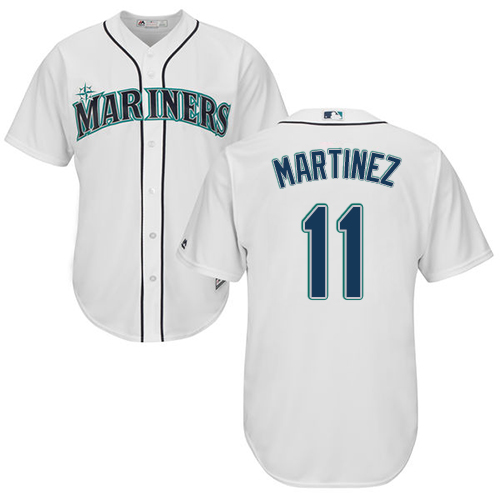 Men's Majestic Seattle Mariners #11 Edgar Martinez Replica White Home Cool Base MLB Jersey