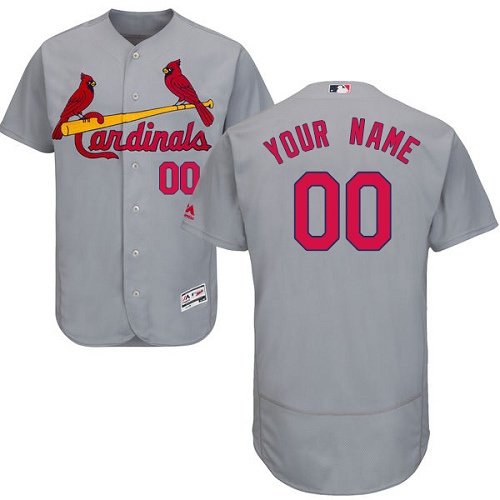 Men's Majestic St. Louis Cardinals Customized Authentic Grey Road Cool Base MLB Jersey
