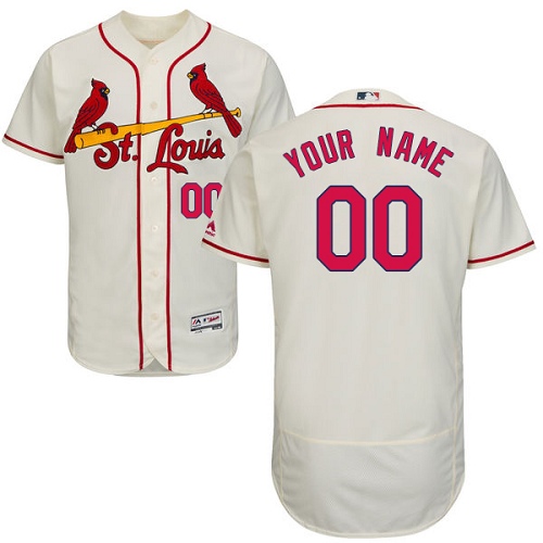 Men's Majestic St. Louis Cardinals Customized Authentic Cream Alternate Cool Base MLB Jersey