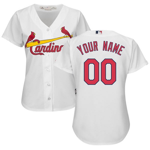 Women's Majestic St. Louis Cardinals Customized Replica White Home Cool Base MLB Jersey