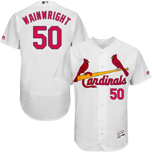 Men's Majestic St. Louis Cardinals #50 Adam Wainwright Authentic White Home Cool Base MLB Jersey